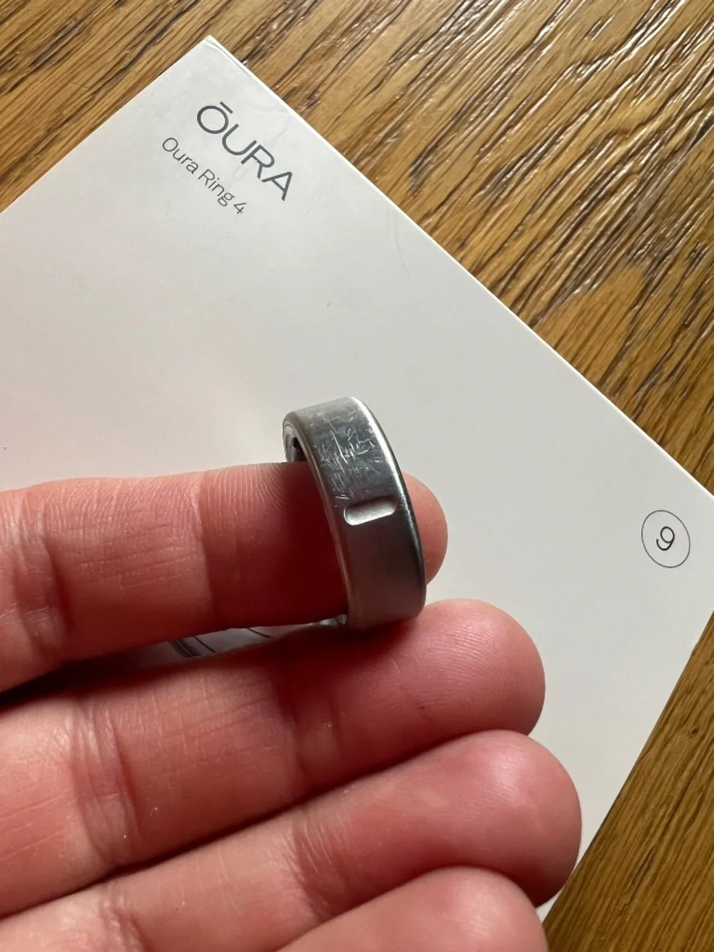 Oura ring #4 - Size 9 (Brushed Silver)